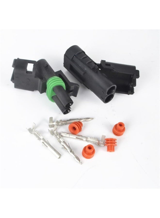 2 Pin Electrical Wire Connectors Male and Female Plug Socket Quick Disconnect Waterproof Plug and Play Wire Terminals for Automotive Cars Trucks Motorcycles Marine Boats 10 PCS - Image 3